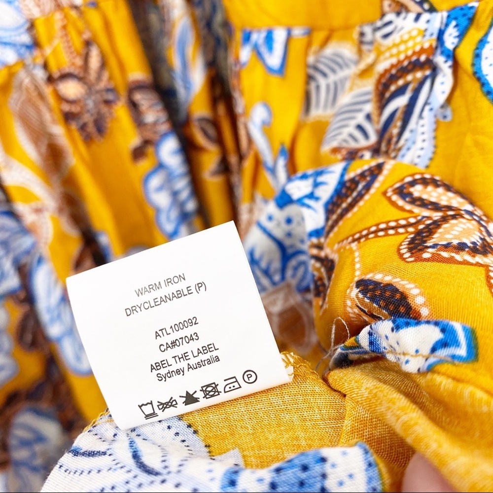 NEW Abel The Label Mango Magic Yellow Floral Boho Maxi Dress XS - Picture 14 of 14